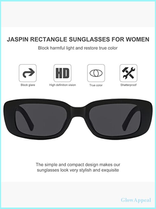 Trendy Y2K Retro Rectangle Sunglasses UV Protection Square Frame - Picture 4 of 7